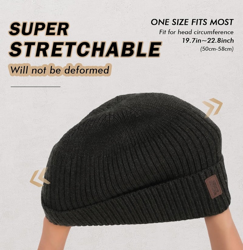 Wmcaps Warm Beanie for Men Women, Fleece Lined Beanie Warm Winter Caps Unisex Fashion Knit Cuffed Cap - Image 3